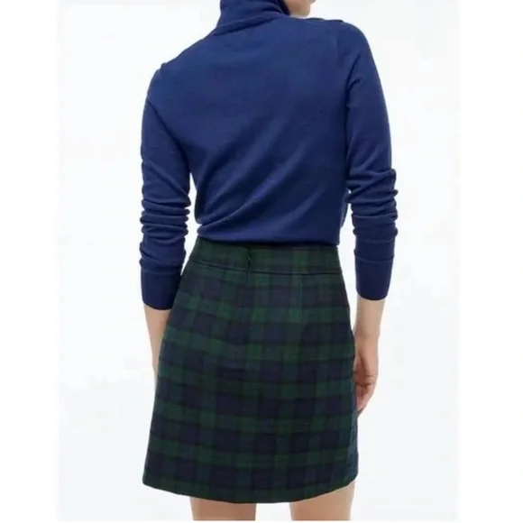J.Crew Black Watch Plaid Wool Skirt - Picture 2 of 7